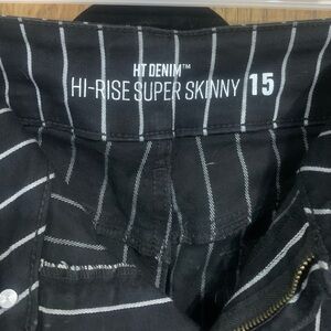 Hot topic striped jeans skinny high rise